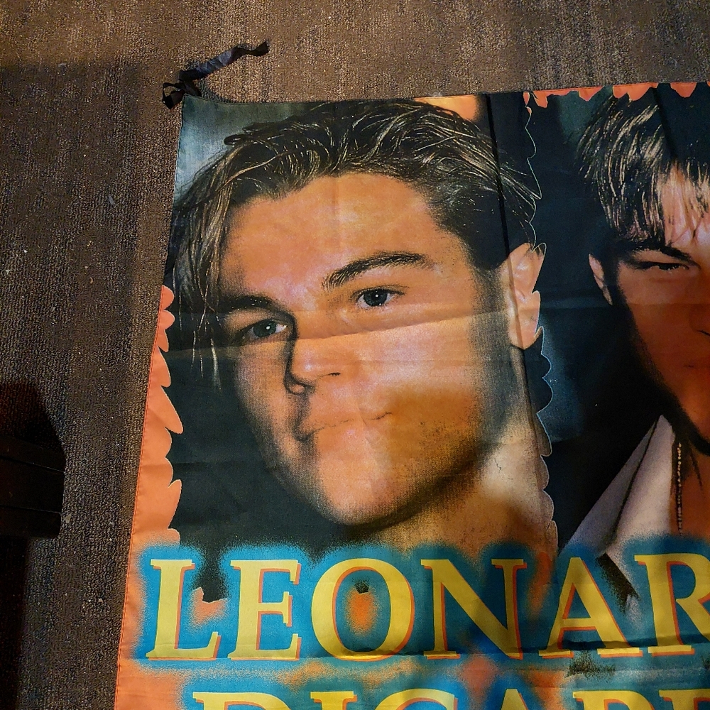 Leonardo DiCaprio Collage Tapestry Banner Vintage 90s Flag 55x37 - Picture 5 of 6